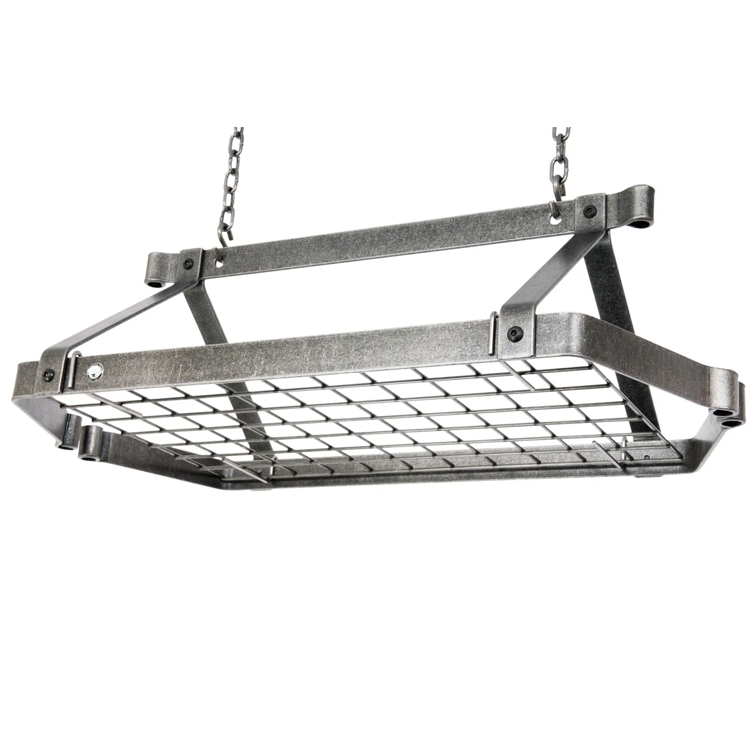 Enclume Retro Hammered Steel Rectangle Ceiling Pot Rack