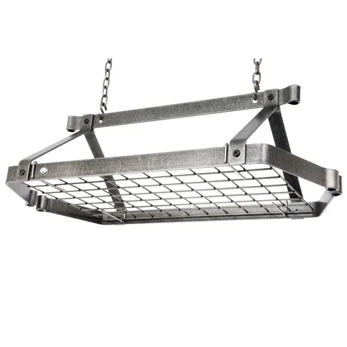 Enclume Retro Hammered Steel Rectangle Ceiling Pot Rack