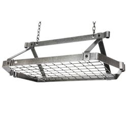 Enclume Retro Hammered Steel Rectangle Ceiling Pot Rack