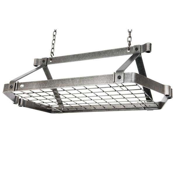 Enclume Retro Hammered Steel Rectangle Ceiling Pot Rack