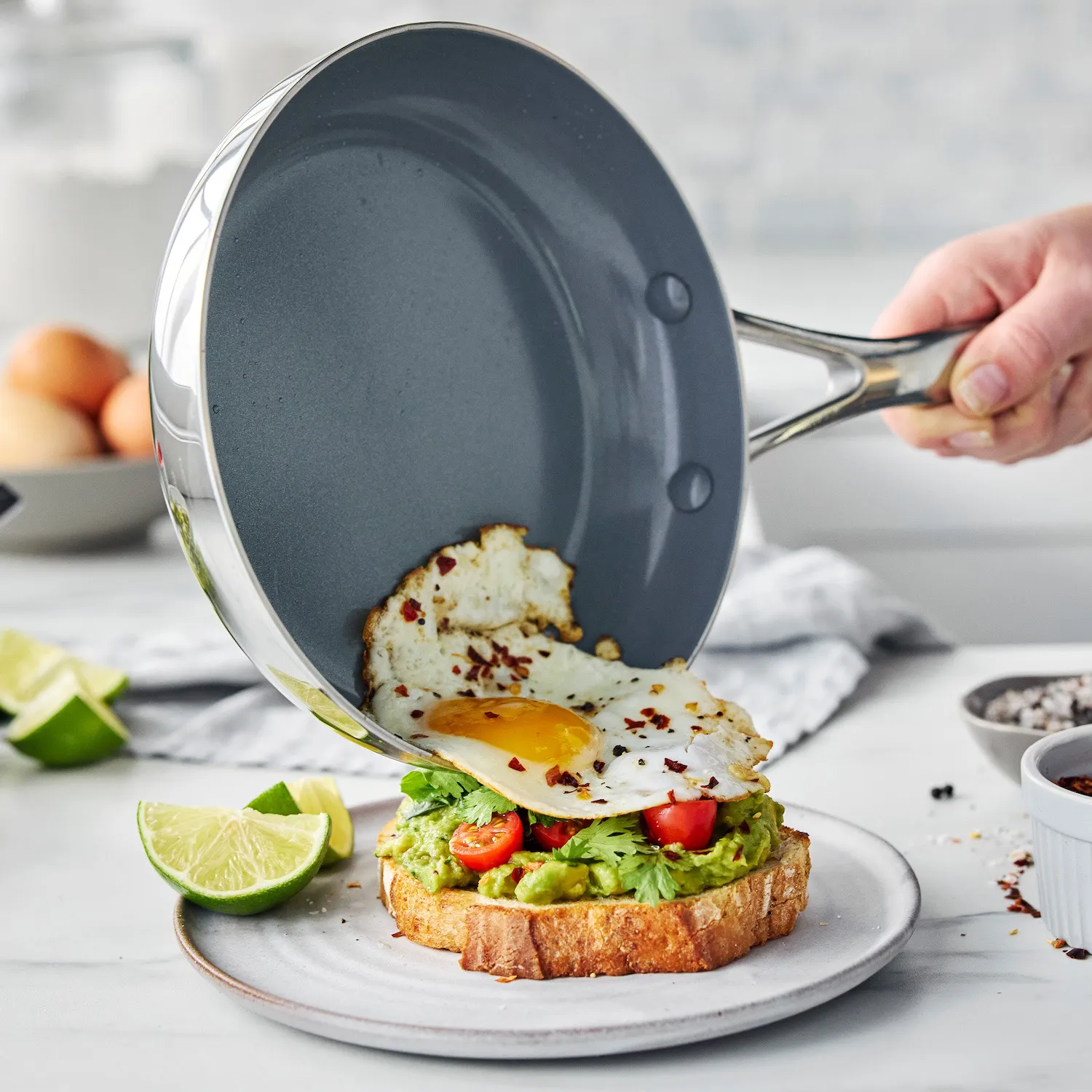 GreenPan Stainless Steel Valencia Pro Ceramic Nonstick 10-Piece Cookware Set