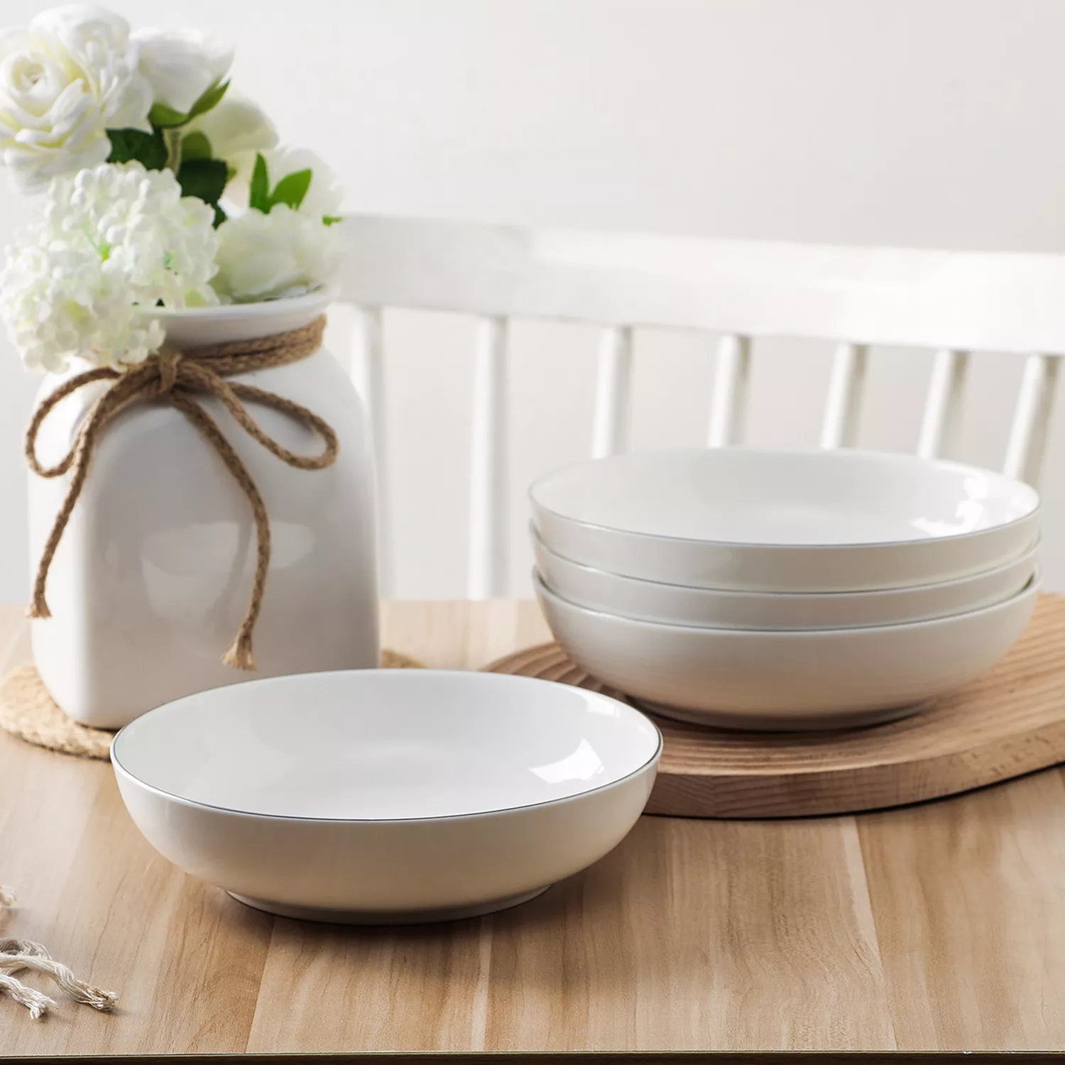 Stone Lain Gabrielle Bone China 12-Piece Round Dinnerware Set