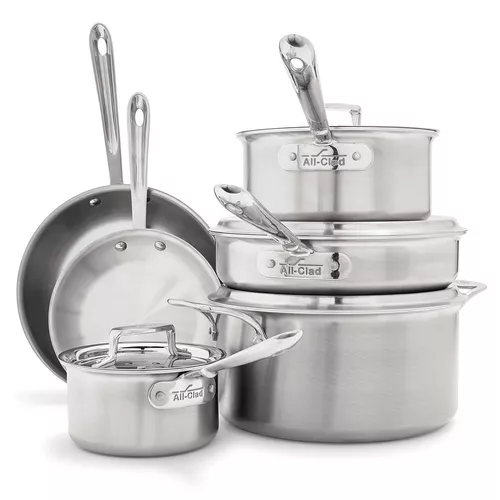 All-Clad D5 Brushed Stainless Steel 10-Piece Cookware Set