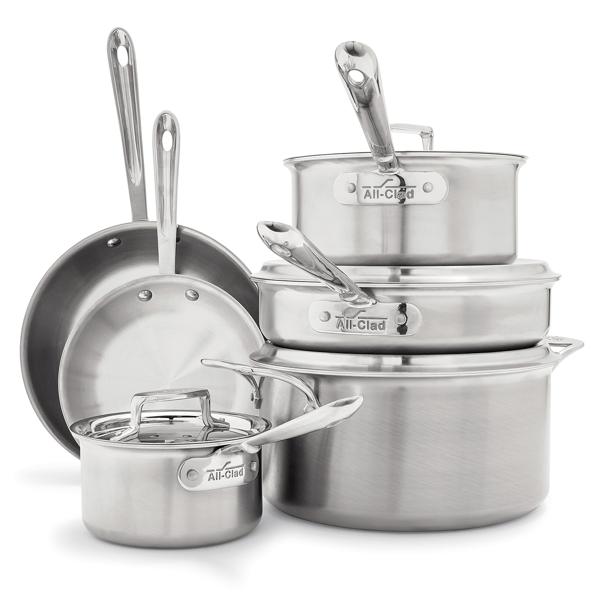 All-Clad D5 Brushed Stainless Steel 10-Piece Cookware Set