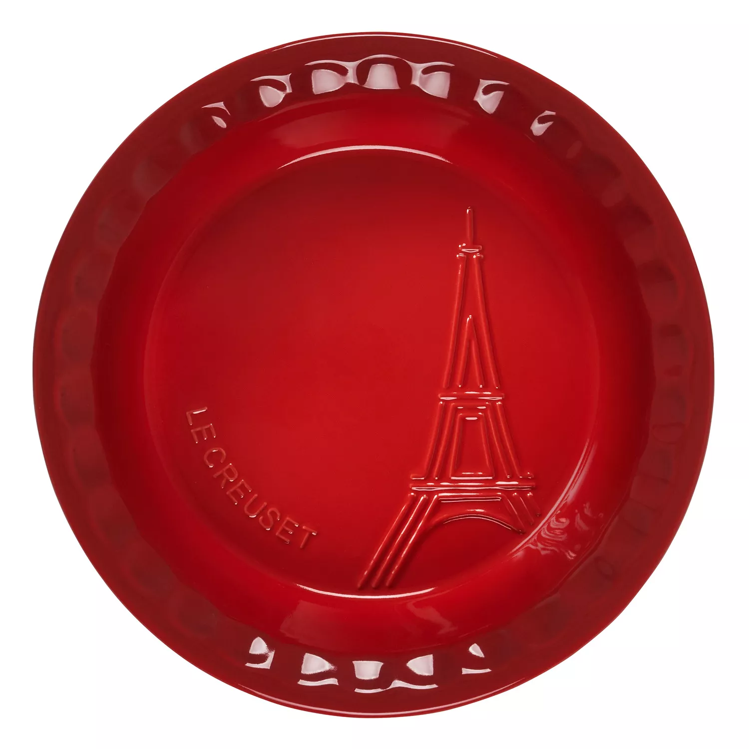 Le Creuset Stoneware 9 Fluted Pie Dish - Cerise