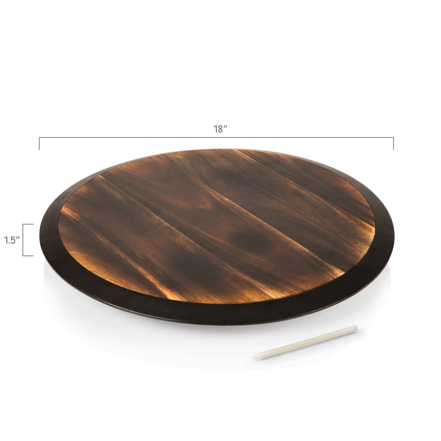 Picnic Time Acacia Wood Lazy Susan Serving Tray