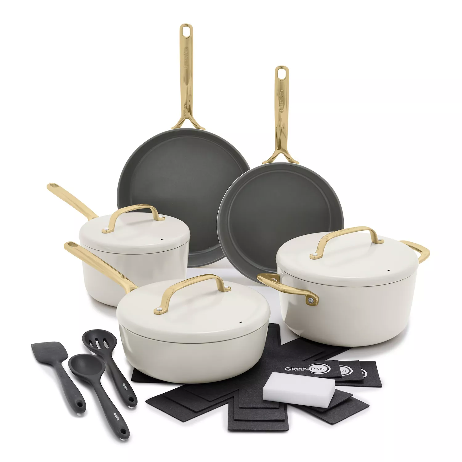 Photos - Bakeware Green Pan GreenPan GP5 11-Piece Cookware Set with Champagne Handles CC008434-001 