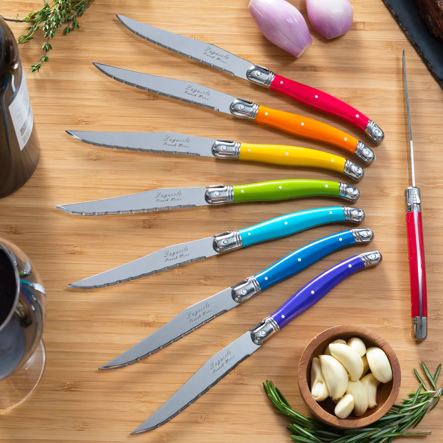 French Home Laguiole Steak Knives, Set of 8