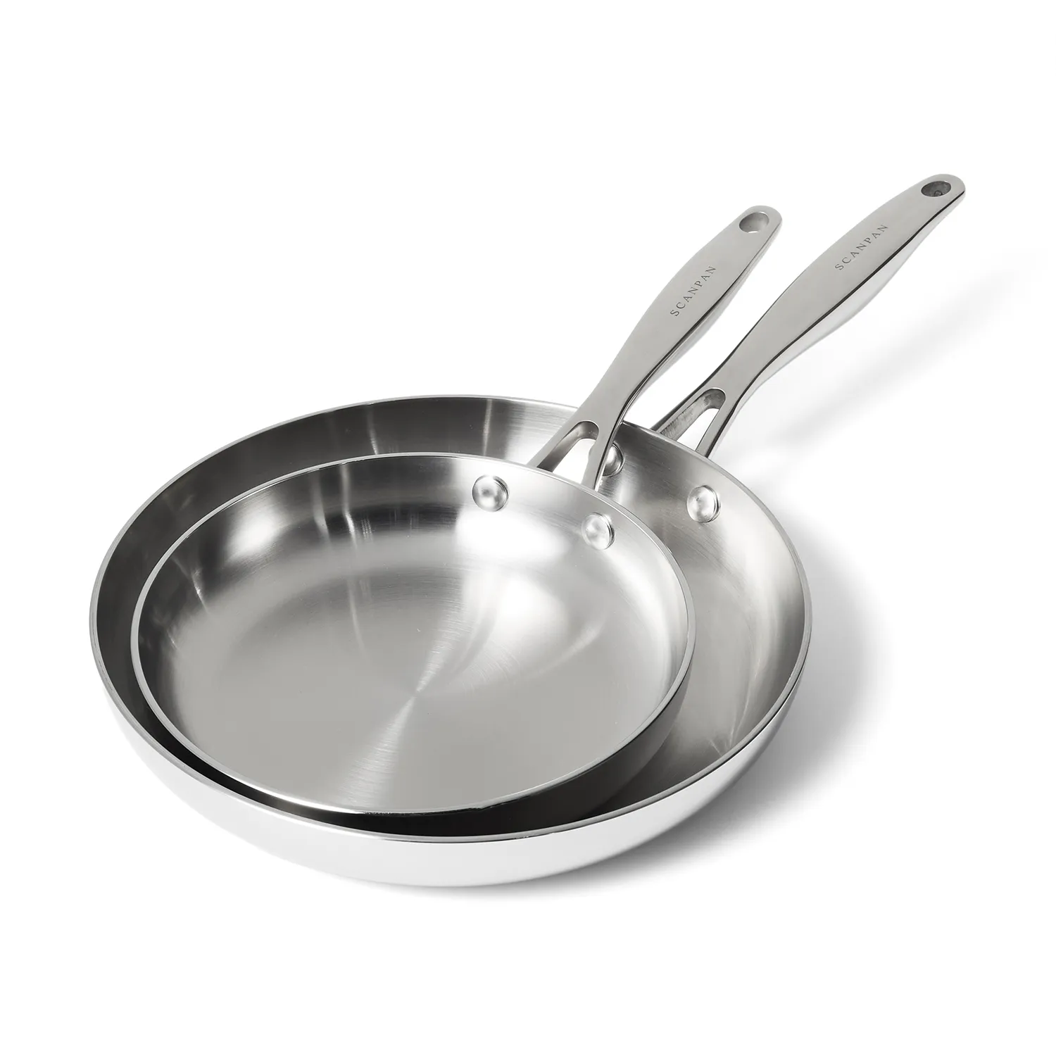 Scanpan CSP Stainless Steel Uncoated Set of 2 Skillets, 8" & 10.25"