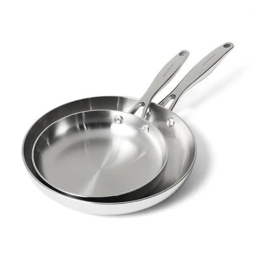 Scanpan CSP Stainless Steel Uncoated Set of 2 Skillets, 8" & 10.25"