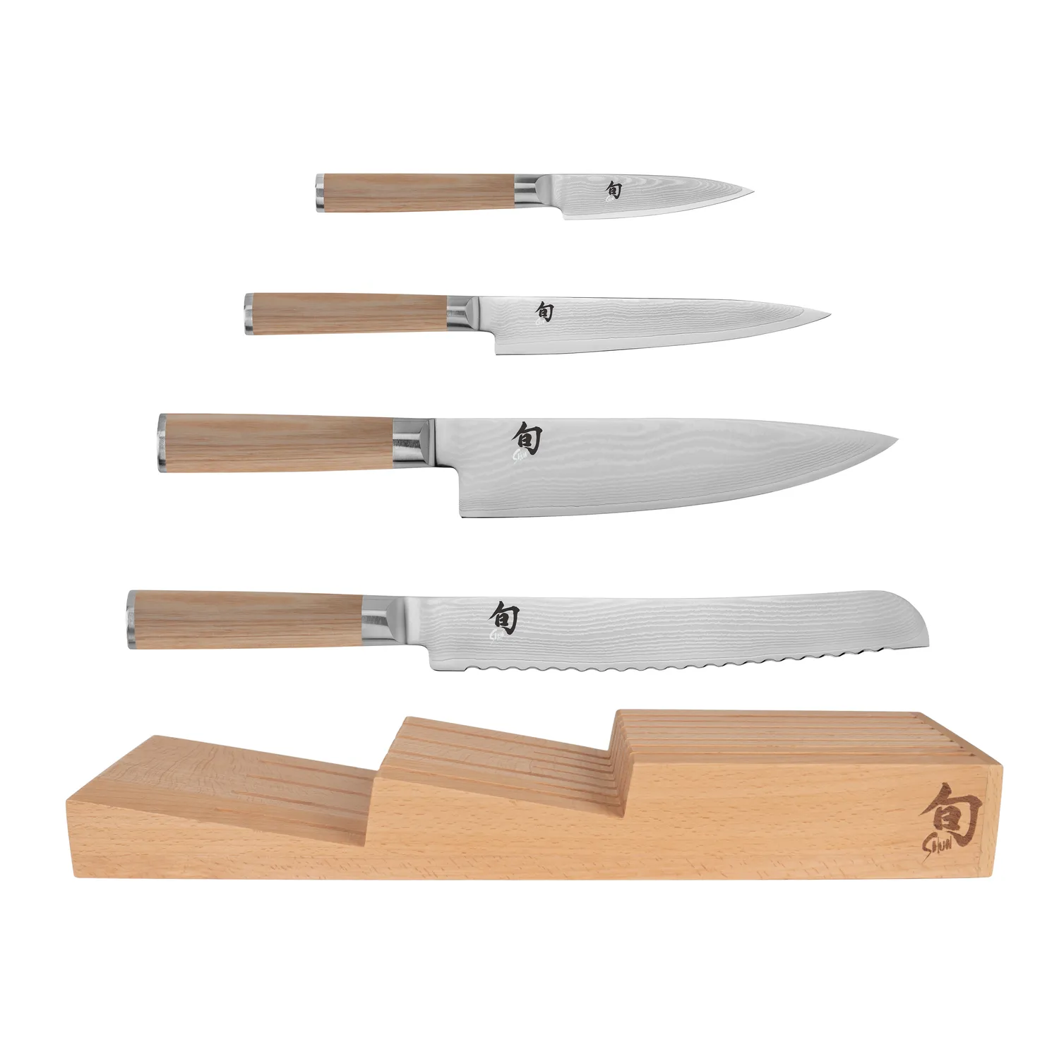 Shun Classic Blonde 5-Piece In Drawer Knife Block Set
