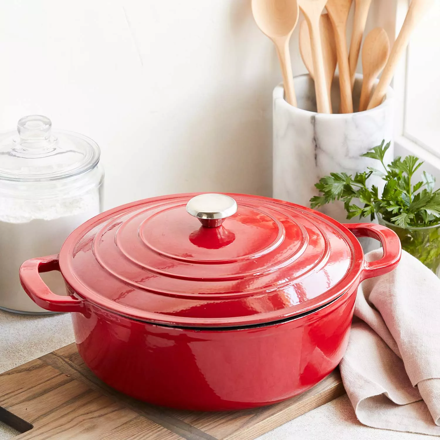 Sur La Table Enameled Cast Iron Round Wide Dutch Oven, 7 qt.