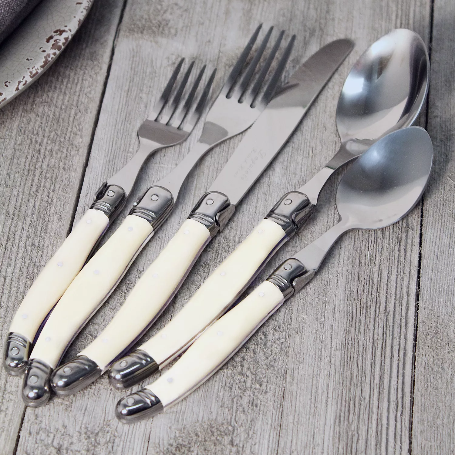 French Home Laguiole Stainless Steel Flatware, 20-Piece Set