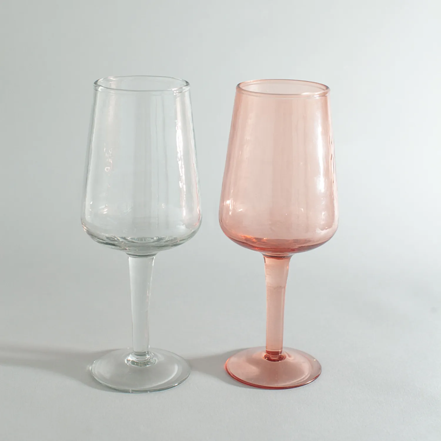 Powered by People Handblown Hammered Wine Glasses, Set of 4