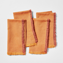 Sur La Table Two-Tone Napkins, Set of 4 These napkins are very pretty but be aware that you must wash on gentle cycle and you cannot put them in the dryer