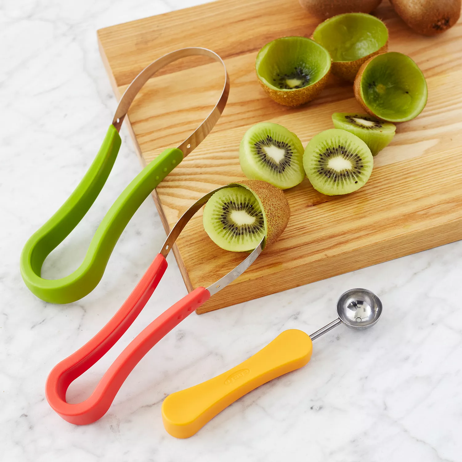 Kiwi Spoon Scoop Plastic Fruit Knife Slicer Peeler Cutter Tool x3 pieces