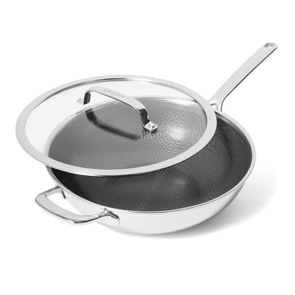 GreenPan Spectra Thermobond Hybrid Ceramic Nonstick Wok with Lid, 12"