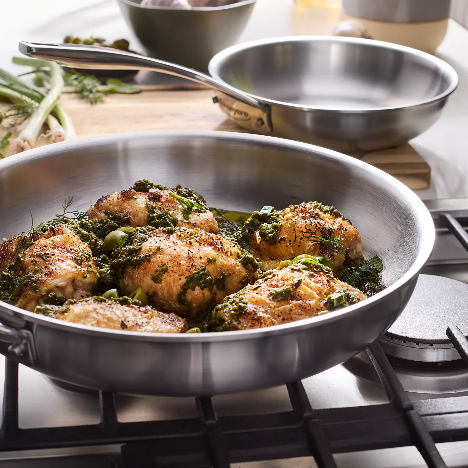 Demeyere Essential 5 Stainless Steel Skillet Set, 8" & 11"