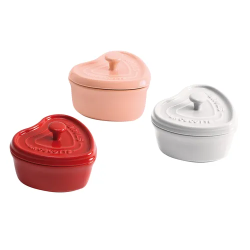 Staub Ceramic Mini Heart Cocottes, Set of 3