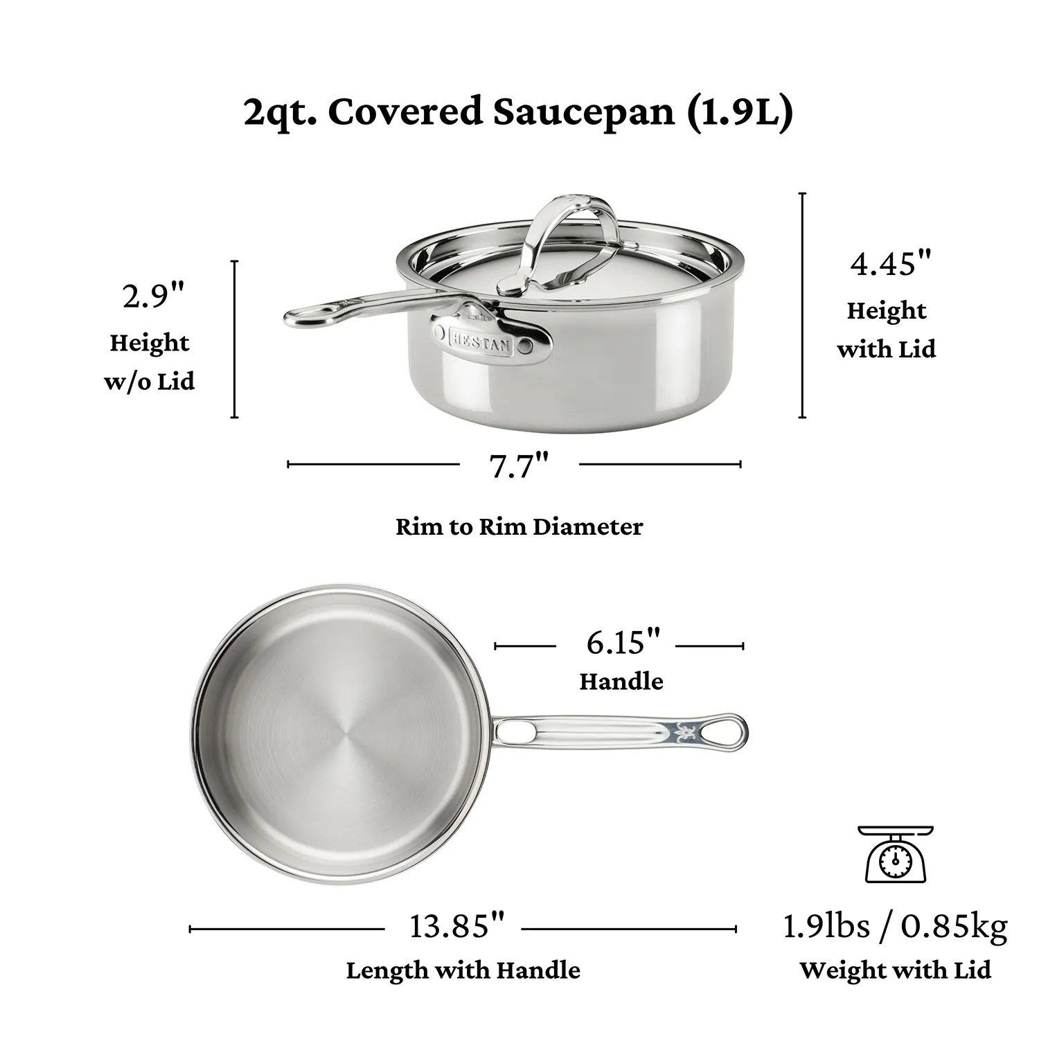 Hestan ProBond Luxe Stainless Steel Saucepan with Lid