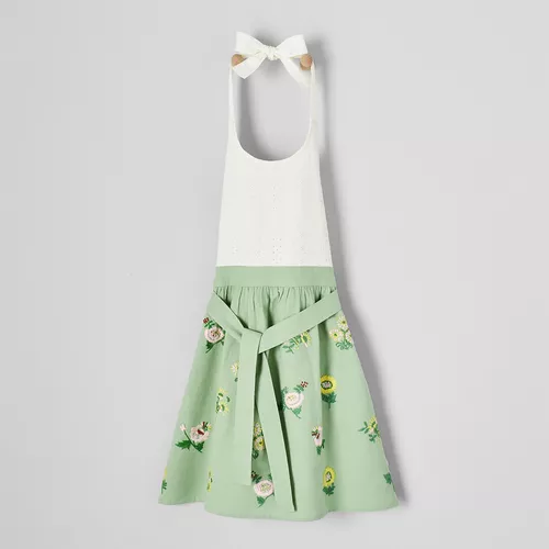 Sur La Table Floral Embroidered Apron