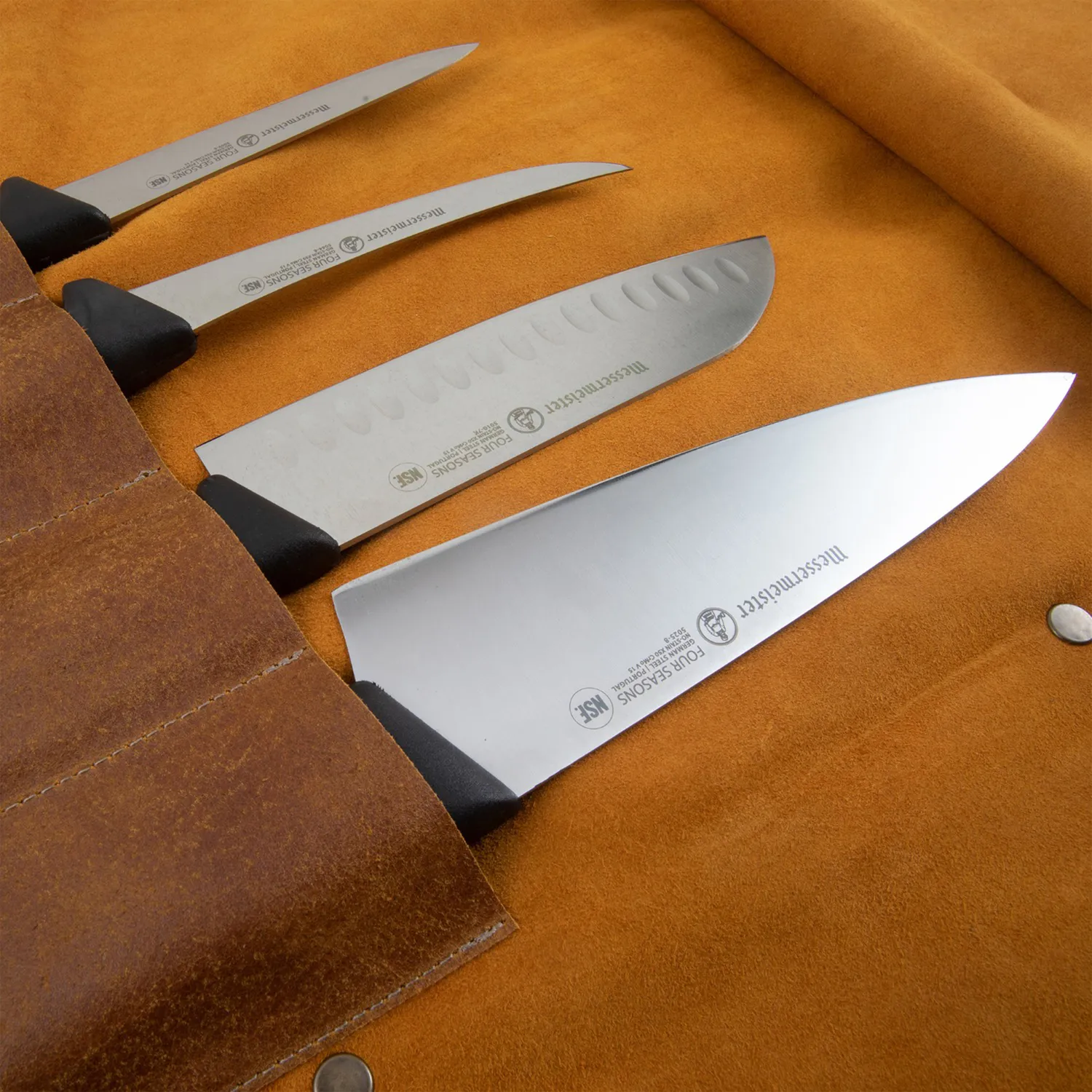 Messermeister 7-Pocket Vintage Leather Knife Roll