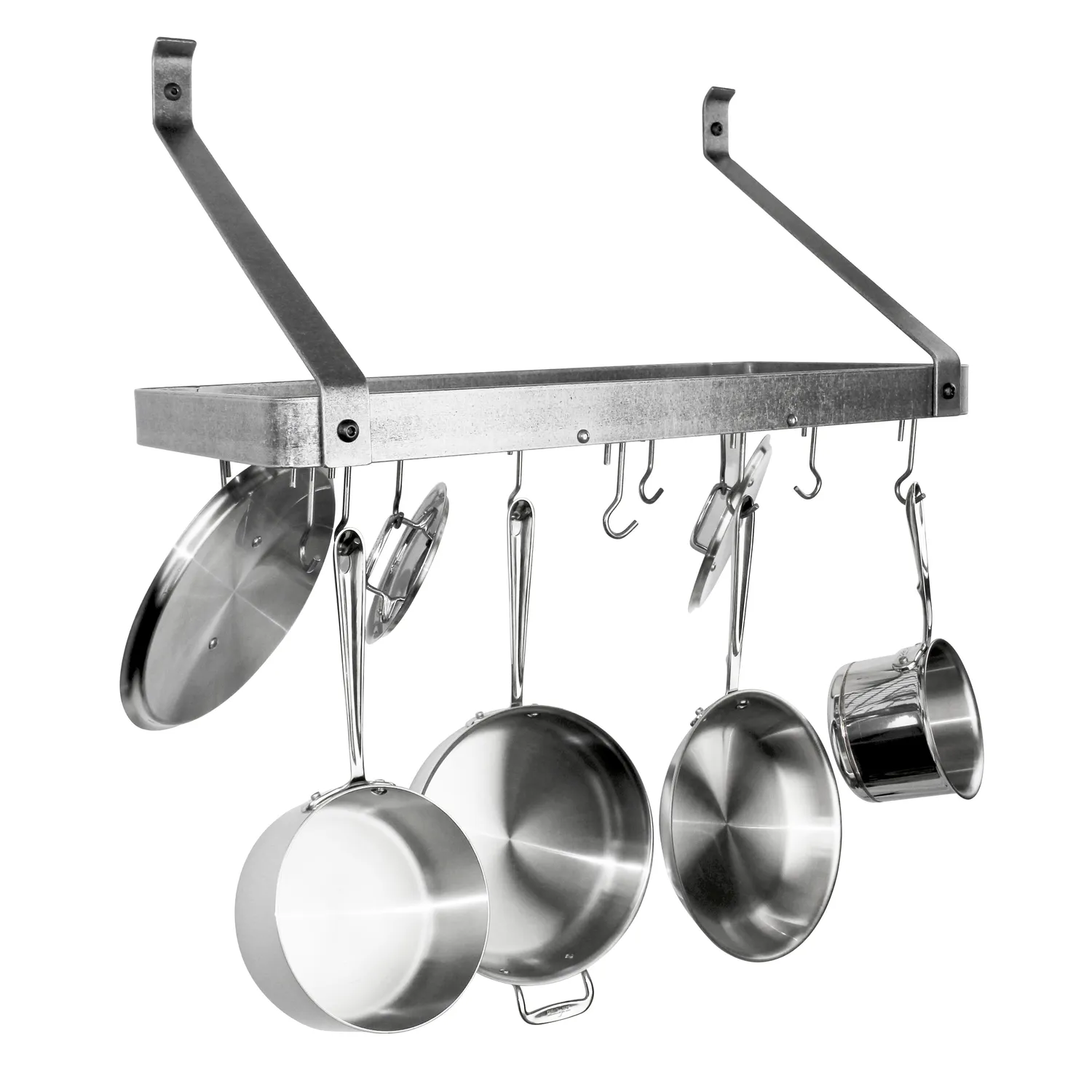 Enclume Gourmet Hammered Steel Deep Bookshelf Wall Racks