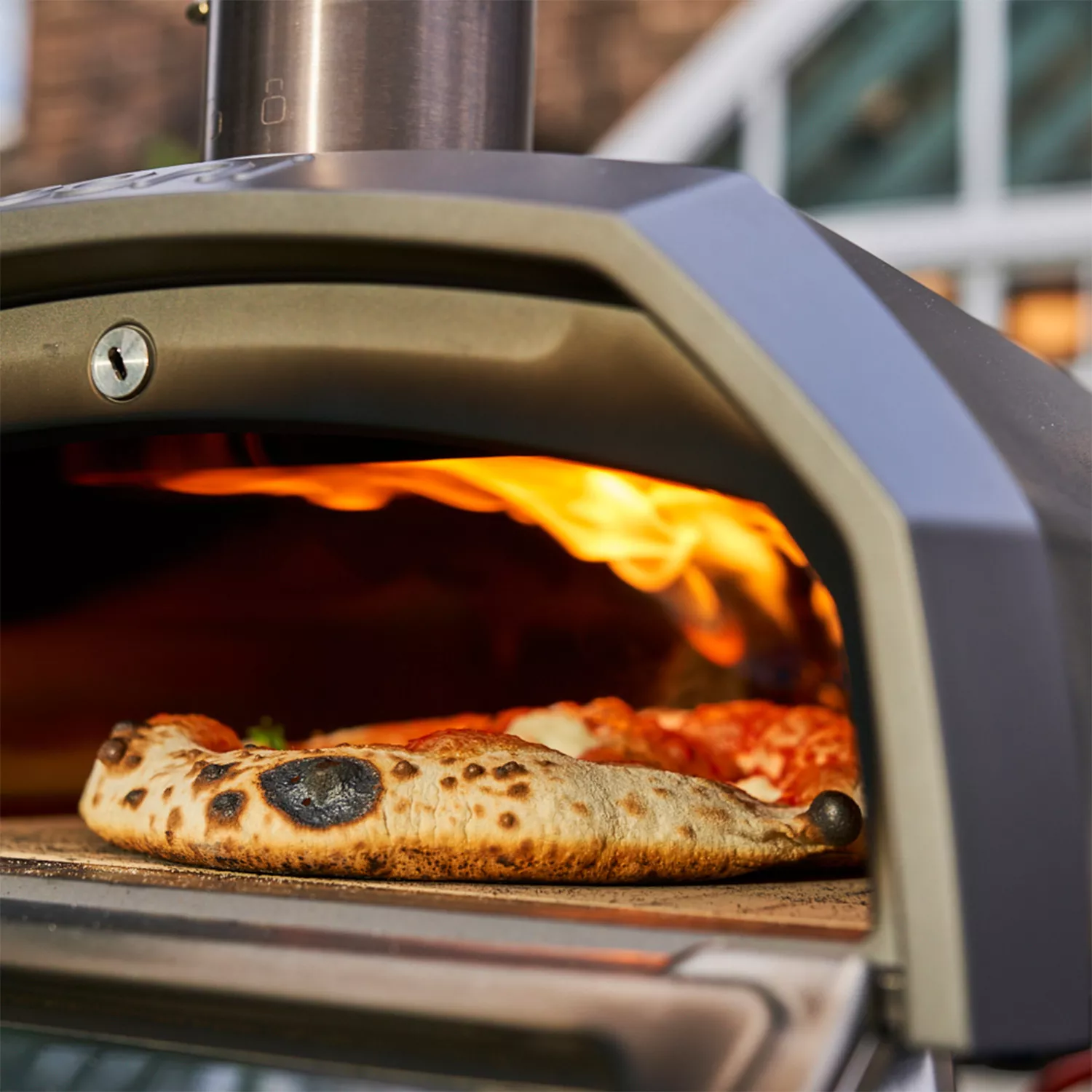 Steel Built-in Propane Pizza Oven in Gray INFOOD