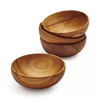 Sur La Table Teak Pinch Bowls, Set of 4