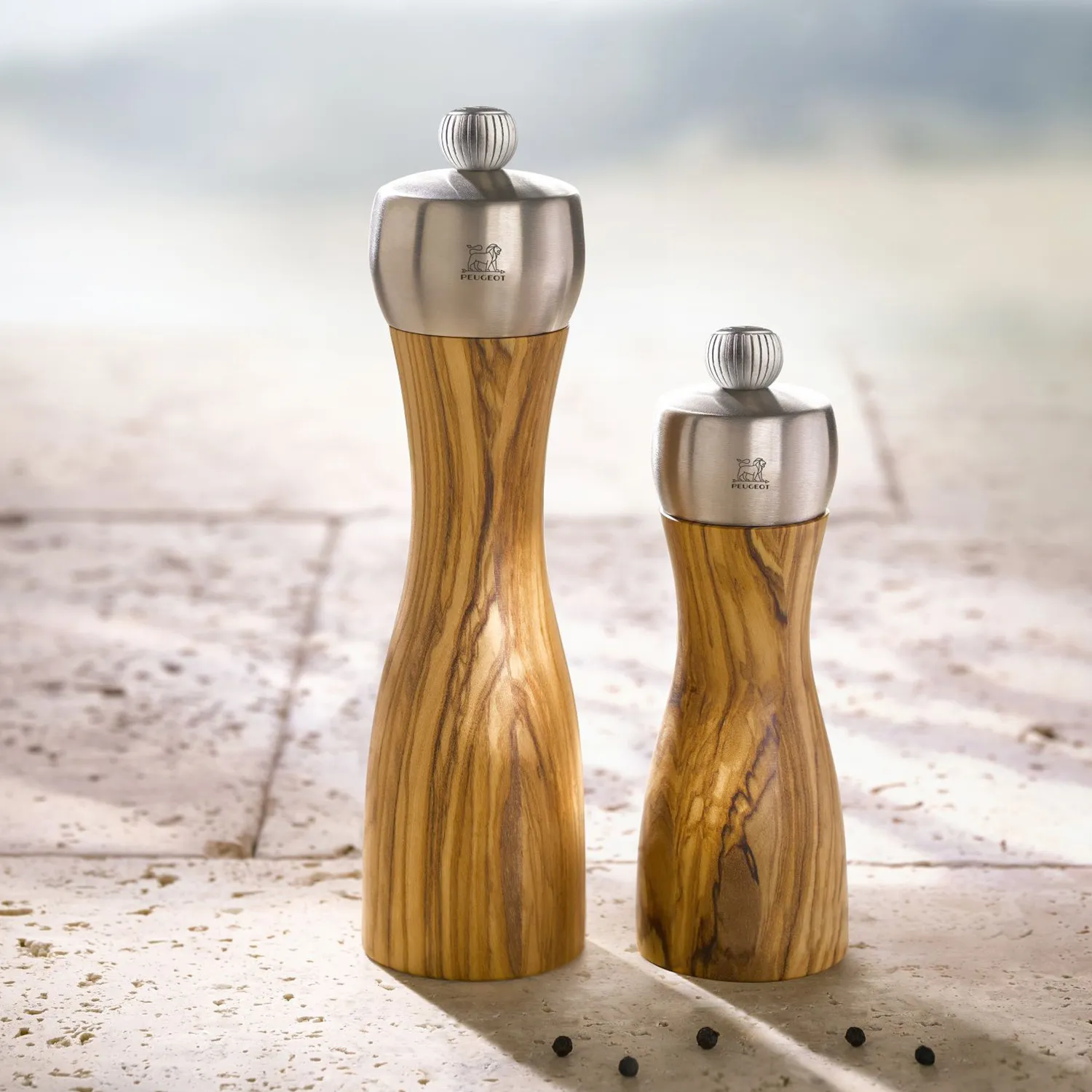 Peugeot Fidji Olivewood Salt & Pepper Mills, 6&#34;