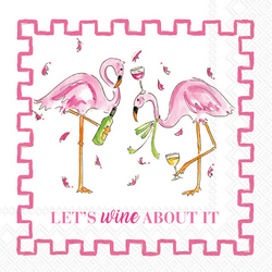 Boston International Flamingo Wine Cocktail Napkins, Set of 20