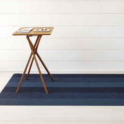 Chilewich Marbled Stripe Shag Rug, Bay Blue Stylish mats to protect our