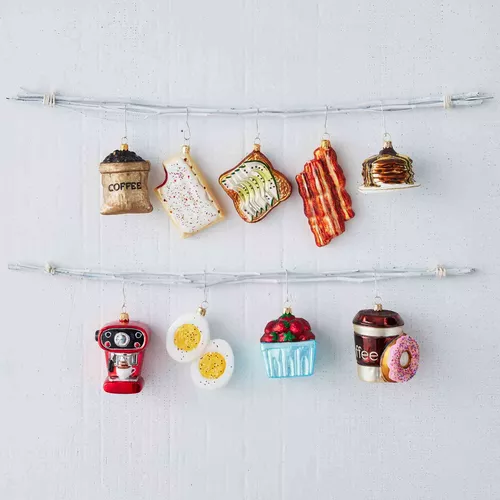 Sur La Table Coffee Beans Glass Ornament, 3.2"