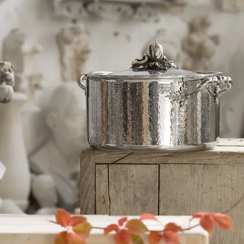 Ruffoni Opus Prima Hammered Stainless Steel Stockpot