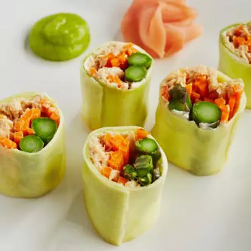 Spicy Zucchini Salmon Roll
