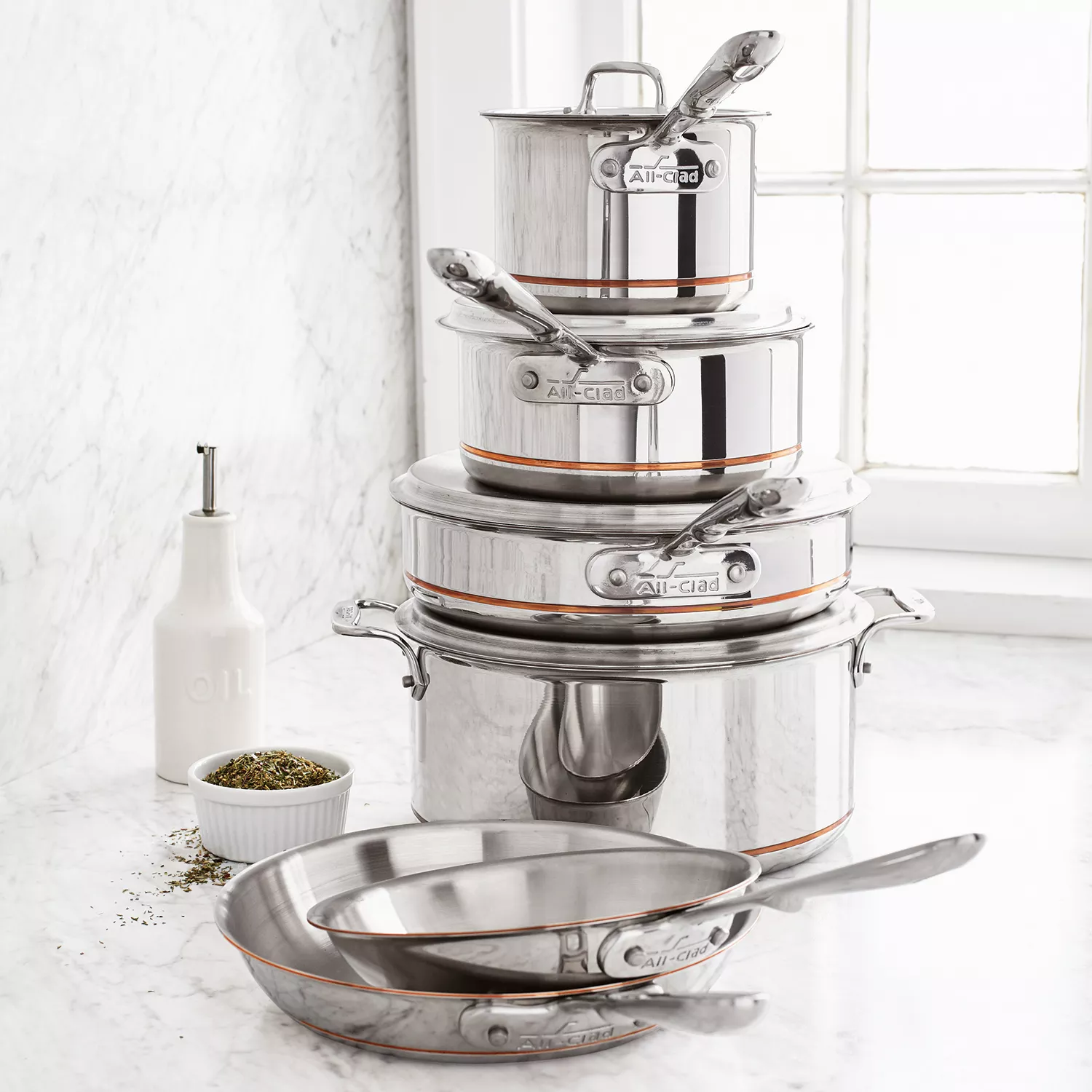 All-Clad d5 Stainless-Steel 30-Piece Cookware Set