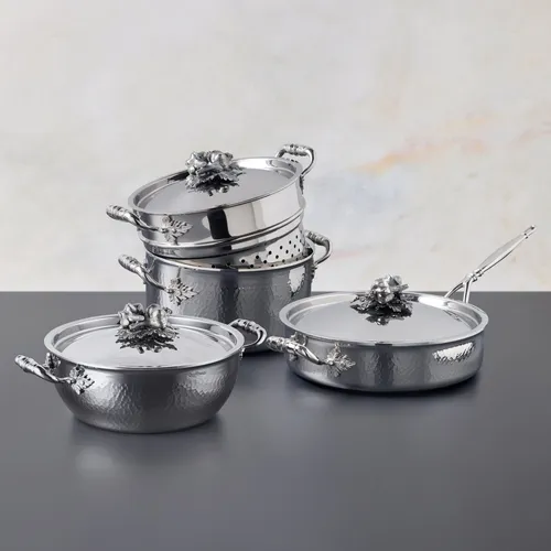 Ruffoni Opus Prima Hammered Stainless Steel 7-Piece Cookware Set