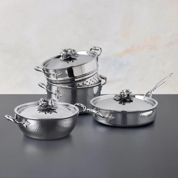 Ruffoni Opus Prima Hammered Stainless Steel 7-Piece Cookware Set