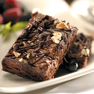 Triple Chocolate Walnut Squares