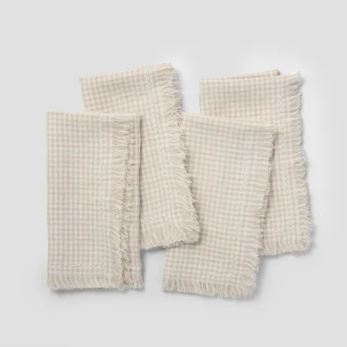Sur La Table Gingham Linen Napkins, Set of 4