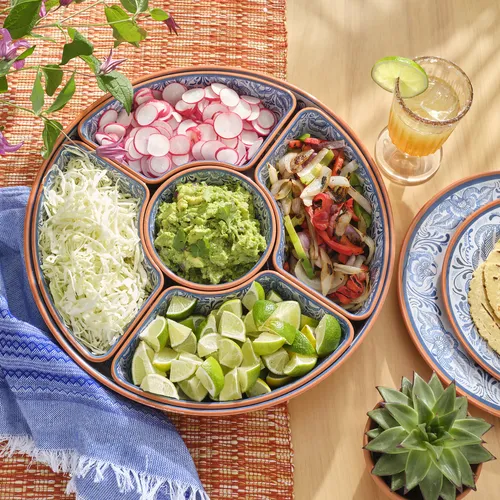 Sur La Table 6-Section Azul Melamine Serve Platter