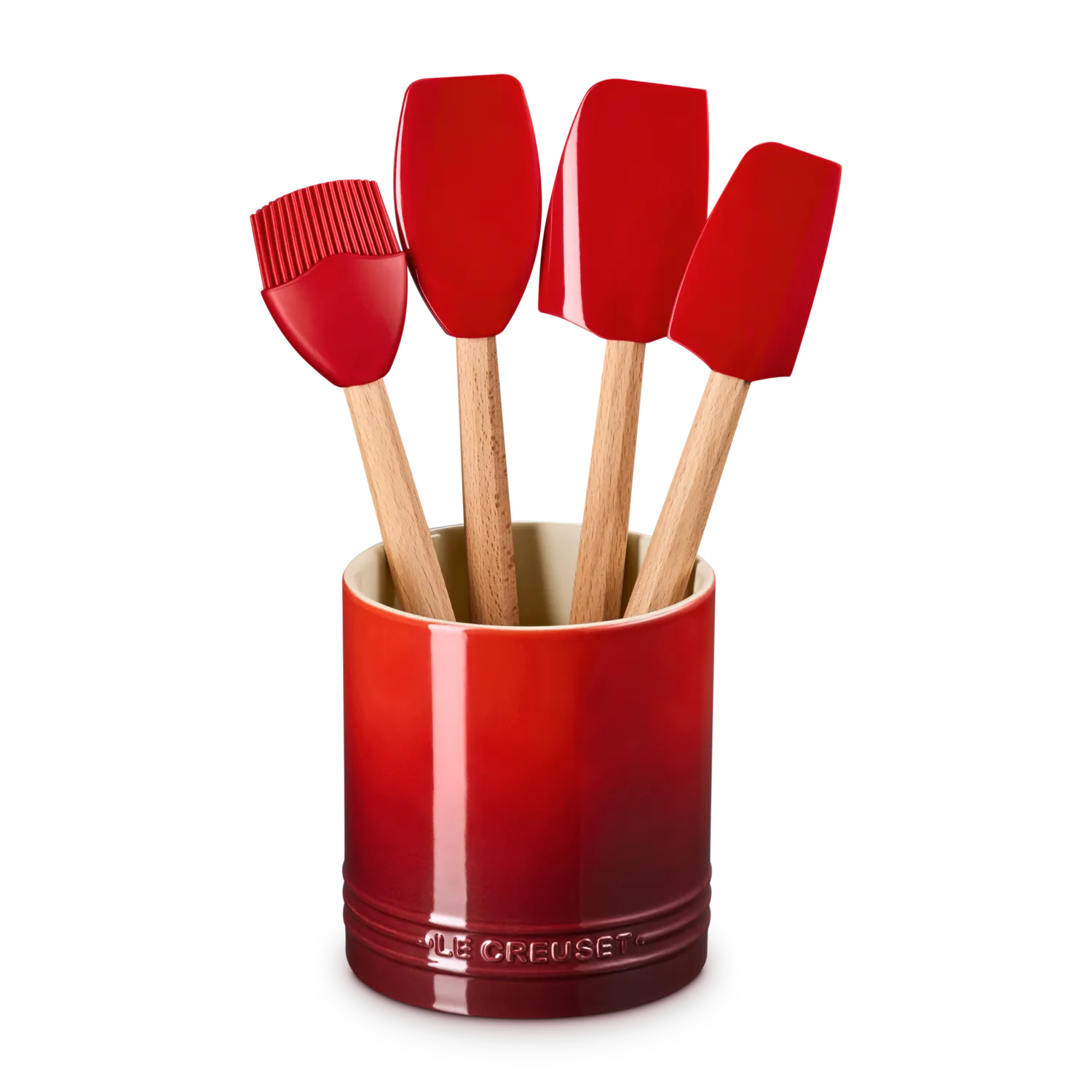 Le Creuset Peche 5-Piece Crock & Tool Set in Riviera | Sur La Table