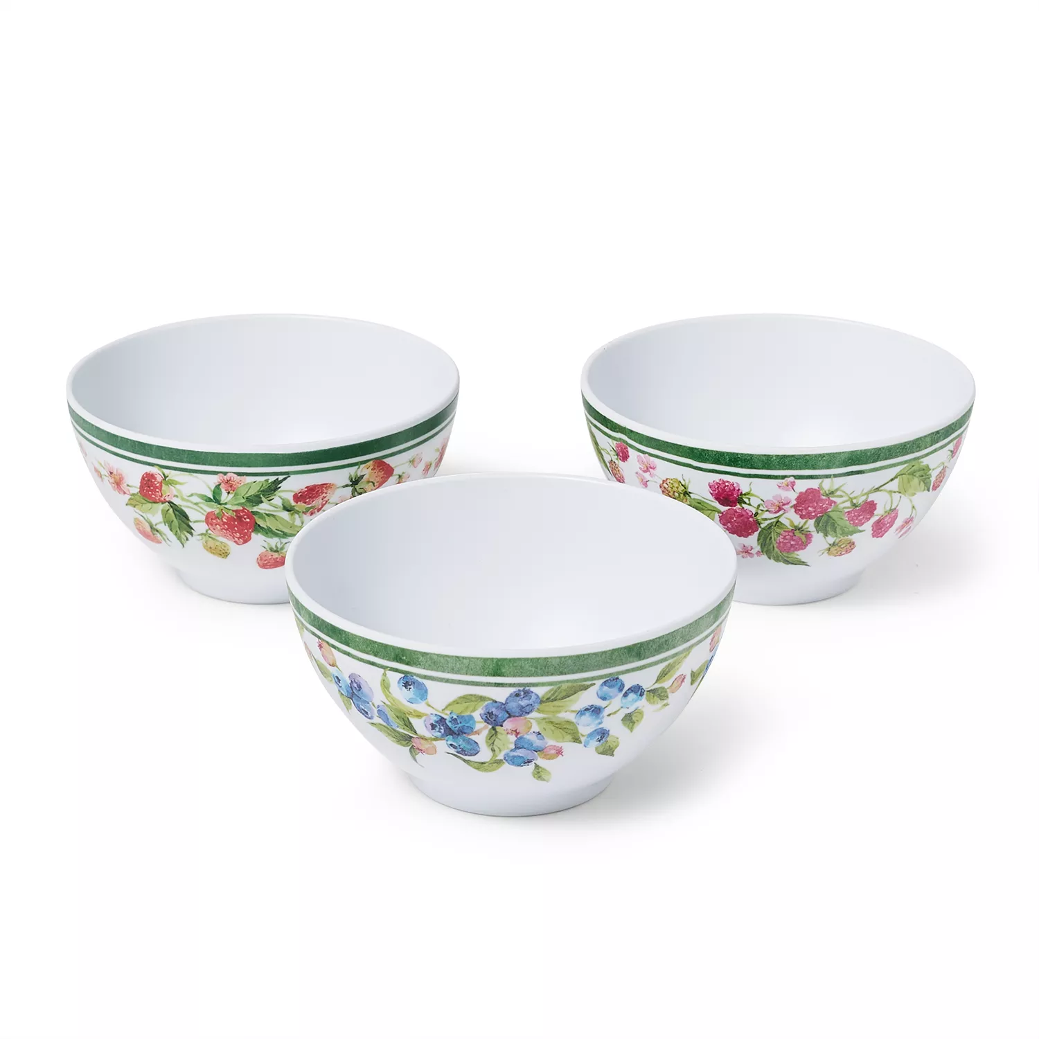 Sur La Table Strawberry Melamine Pinch Bowls, Set of 3