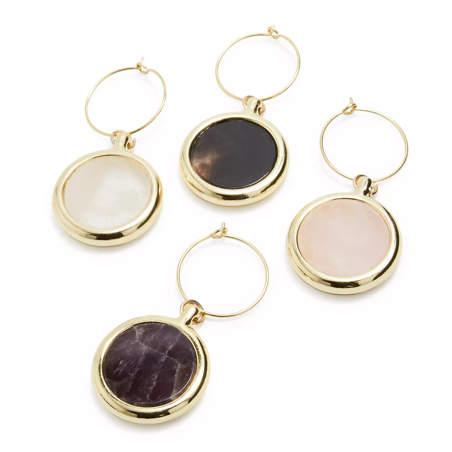 Agate Wine Charms, Set of 4