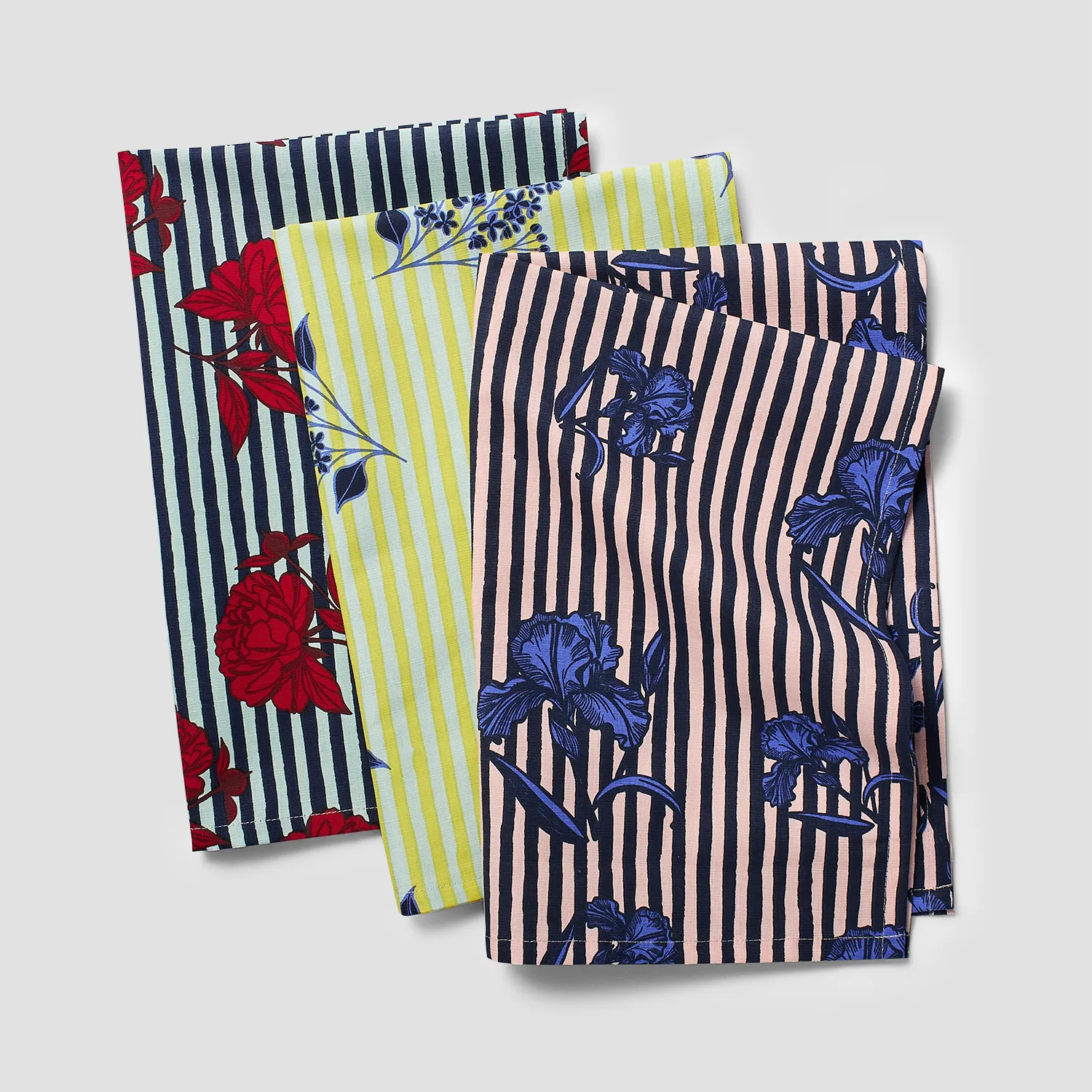 Mariana Velásquez x Sur La Table Assorted Floral Stripe Towels, Set of 3