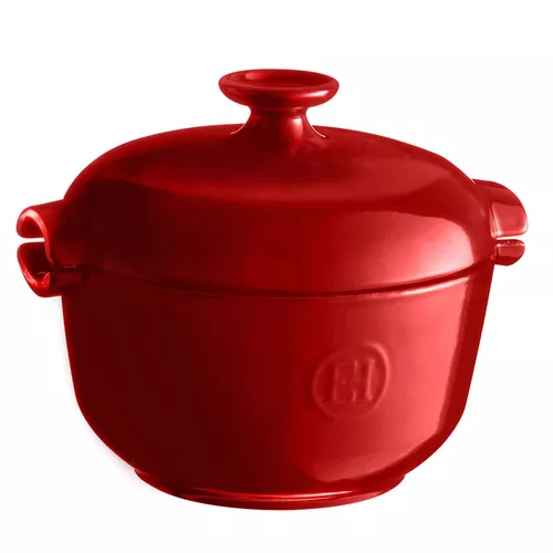 Emile Henry Flame® 2 3/5 qt Round Burgundy Ceramic Dutch Oven - 8