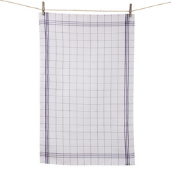 Tissage de L&#8217;Ouest Window Pane Blue Towels, Set of 2