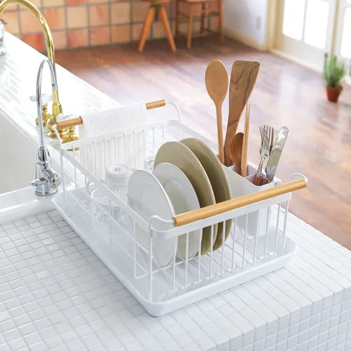 Yamazaki Tosca Steel & Wood Dish Rack