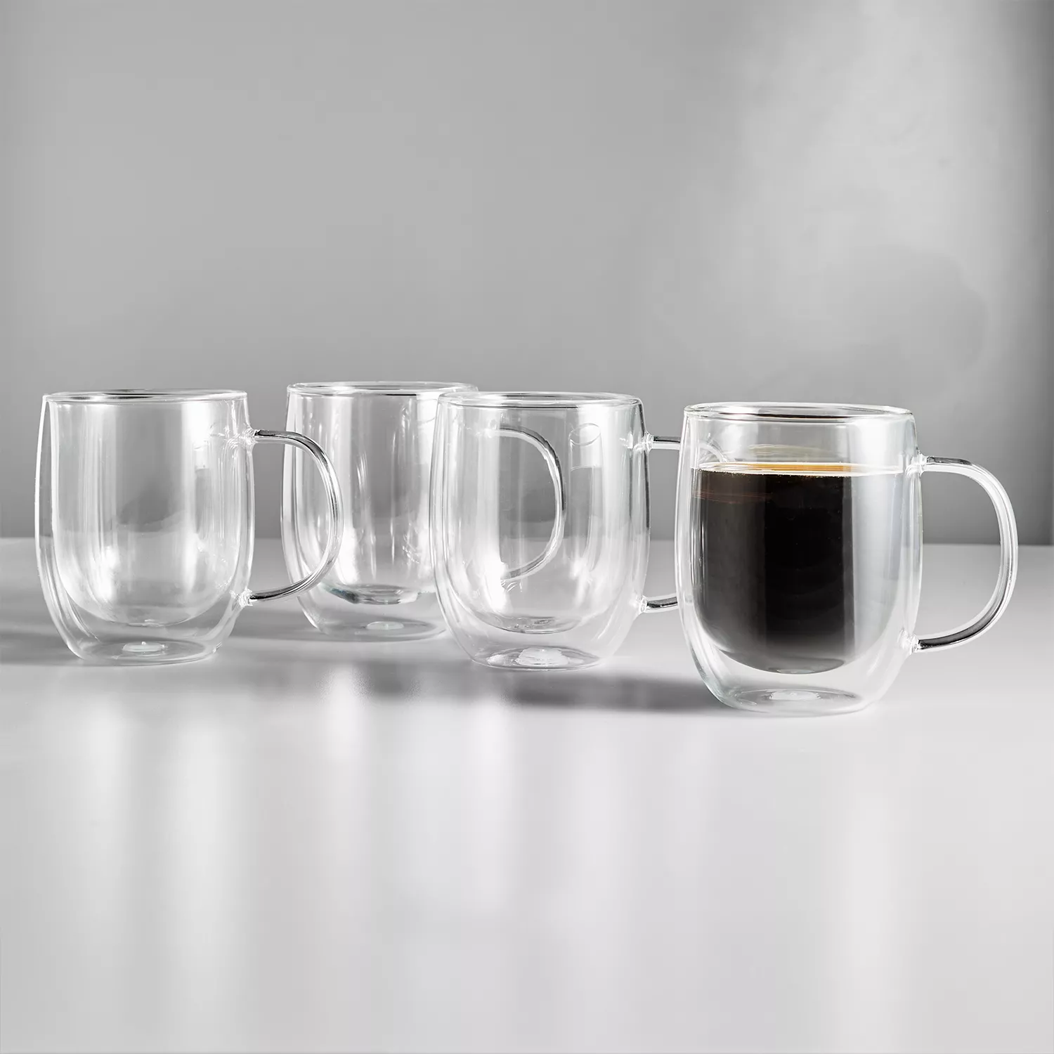 Sur La Table Double-Wall Coffee Glasses, Set of 2, Clear