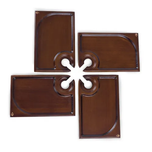 Picnic Time Rectangle Parawood Wine Appetizer Plates, Set of 4